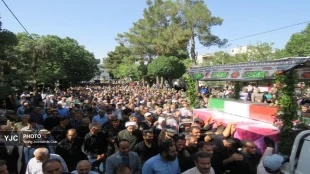 مراسم باشکوه تشییع پیکر مطهر پنج تن از شهدای والامقام حمله ددمنشانه و جنایتکارانه رژیم غاصب صهیونیستی  2